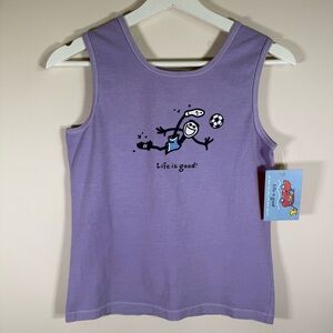 NWT Life Is Good Women's Fitted Purple Tank Top Soccer Football M